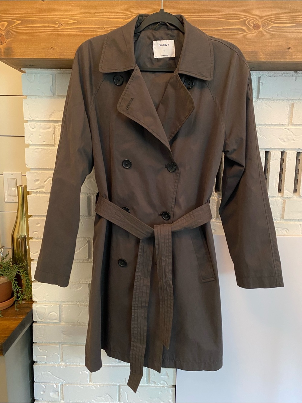 Old Navy Water Resistant Trench Coat Jacket in Panther Women’s Medium Raincoat